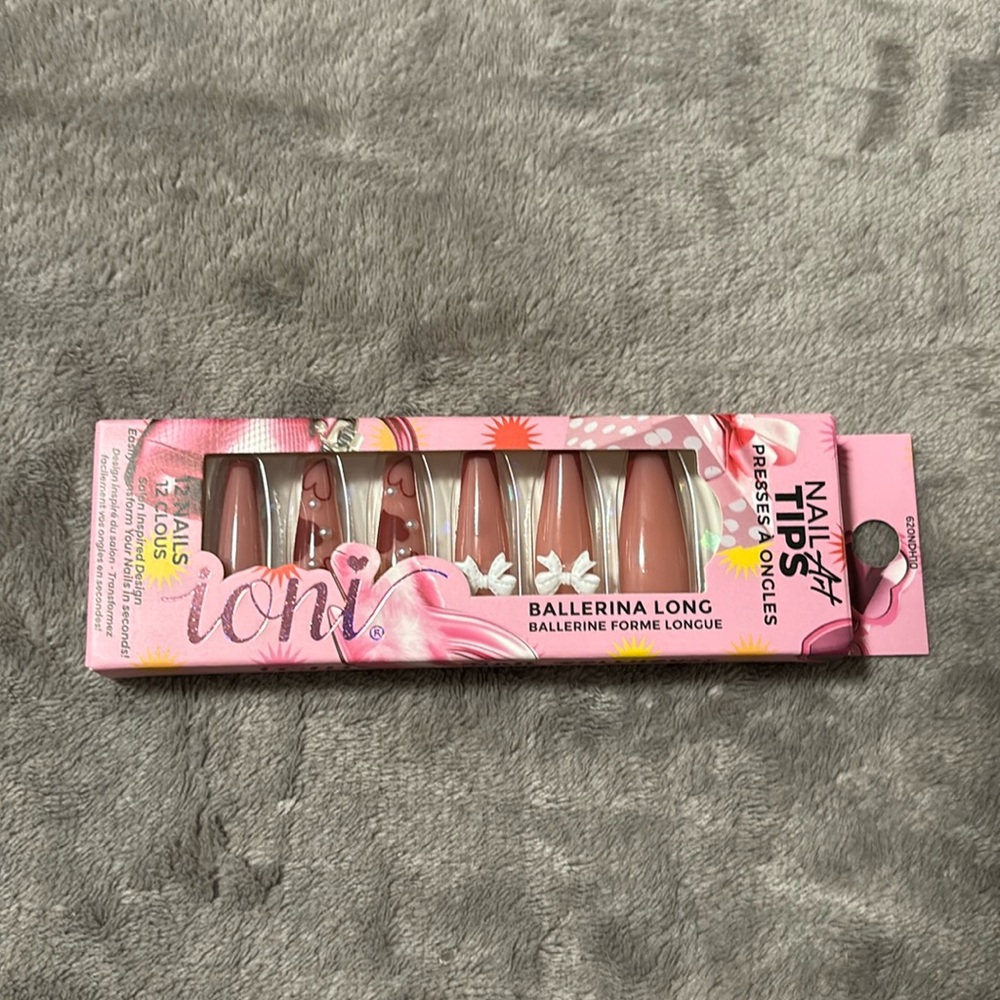 Ioni press on nails 💅🏻✨💖 Ballerina long shape